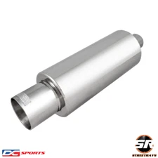 DC Sports EX-5015 Universal Round Muffler Straight Cut Tip 4" Outlet 2.5" Inlet