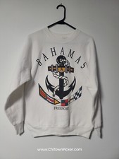 Vintage Bahamas Vacation Tourist 1980s Haines made in USA pullover sweater