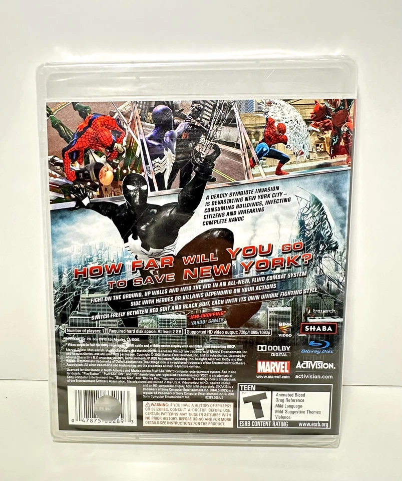 Spider-Man Web Of Shadows PS3 PlayStation 3 sellado de fábrica UPC Hole Punch ¡Promoción! Foto 2 de 4