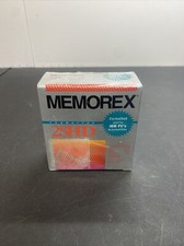 New Genuine Memorex 10 Pack of Black PC Formatted 3.5 Inch 1.4MB Diskettes - NIB