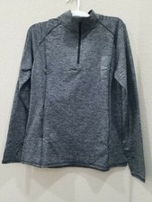 ALL IN MOTION Gray 1/4 Zip Sweatshirt Side Zip Pocket Thumbholes Size MEDIUM NEW