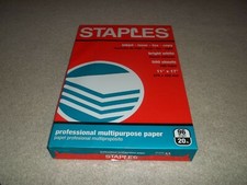 New Sealed Staples 500 Sheets 11" x 17" Multipurpose 96 Bright White Paper 20 lb