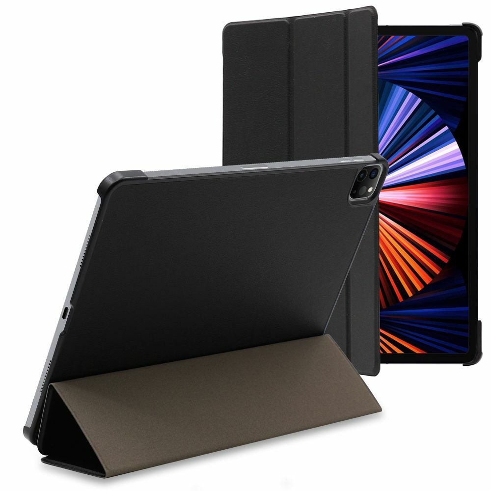 Étui iPad Pro 12.9 M1 SmartCover en cuir PU luxe bleu nuit finition premium