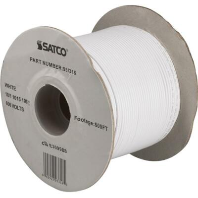 LOT OF 50 FEET  FIXTURE WIRE- 18 GAUGE SINGLE WIRE  (25 FEET WHT, 25 FEET BLACK)