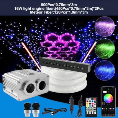 Auto Kfz RGBW LED Sternenhimmel Meteor Star Twinkle Lichtfaser Glasfaser Optik