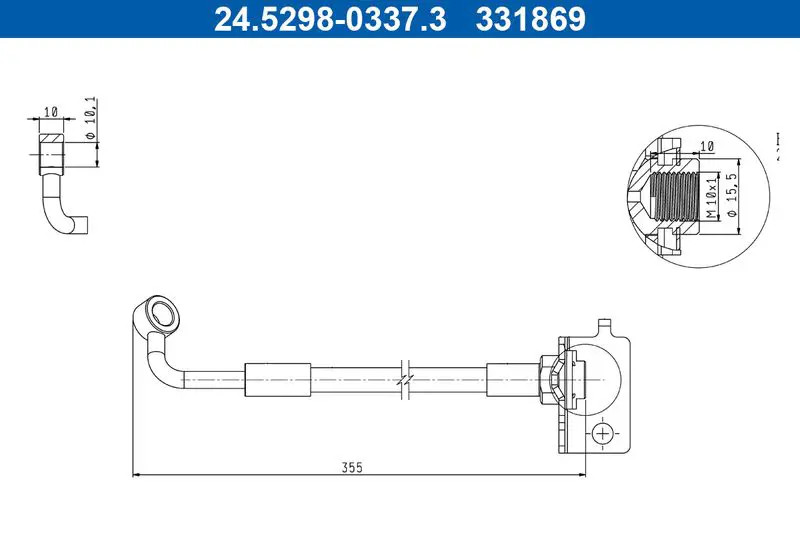 Tubo flessibile freno 24.5298-0337.3 ATE - Immagine 3