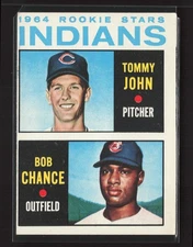 Indians 1964 Rookie Stars Tommy John Bob Chance RC 1964 Topps #146 RC TYV