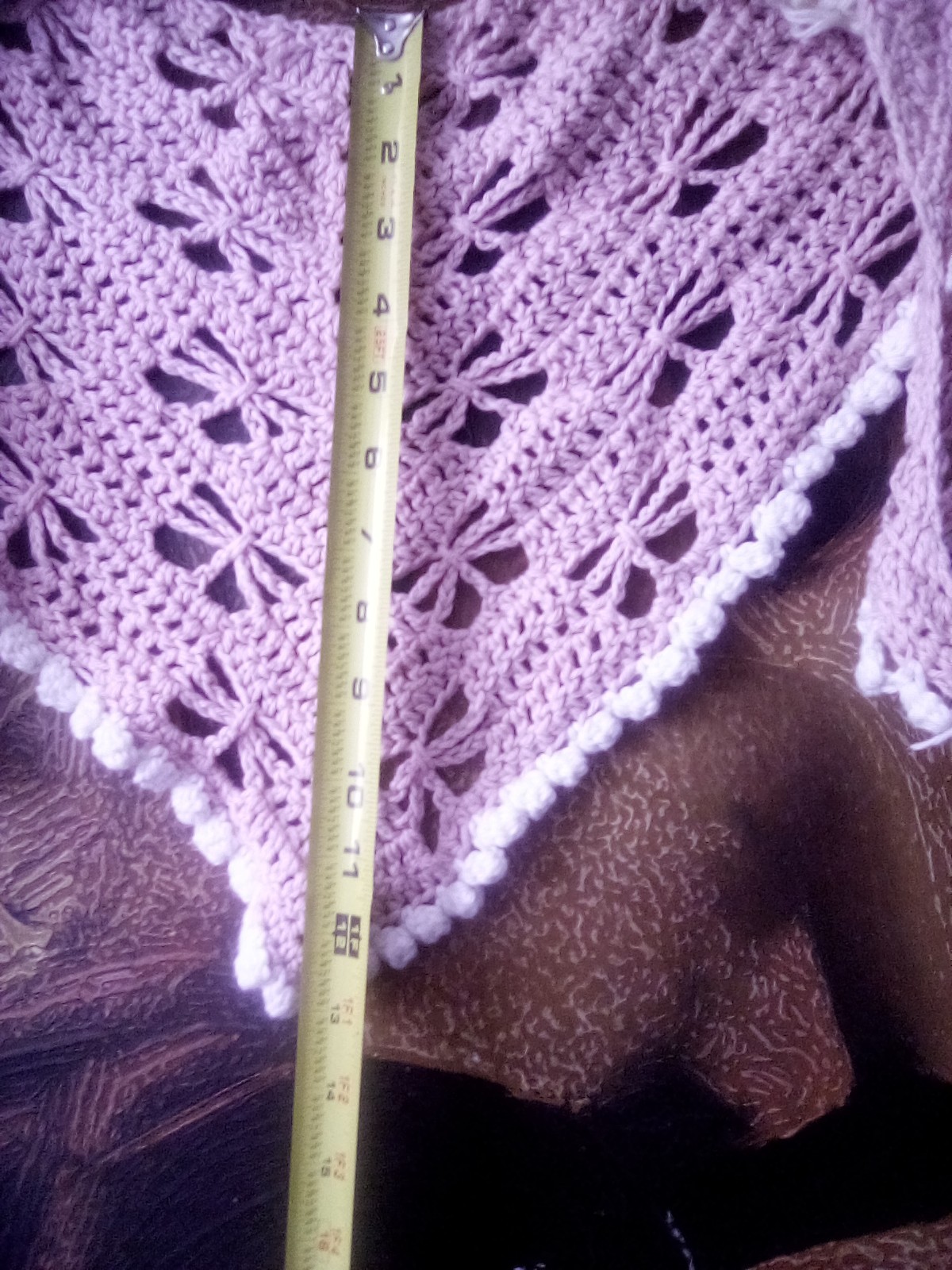 Women's Handmade Small Triangular Crocheted Shawl… - image 5