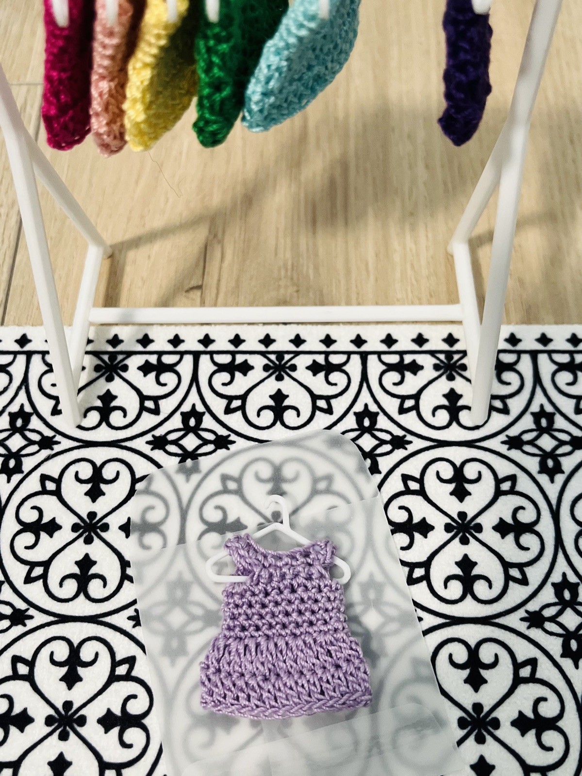 My Mini Baby Hand Crocheted Doll Dress - Lavender - FREE SHI