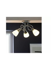 Argos Home Curico 3 Light Glass Opal Ceiling Light  Chrome half rrp just £12.00!