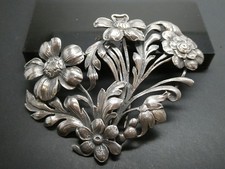 Vintage GUGLIELMO CINI LARGE Sterling Silver 925 Flower Brooch