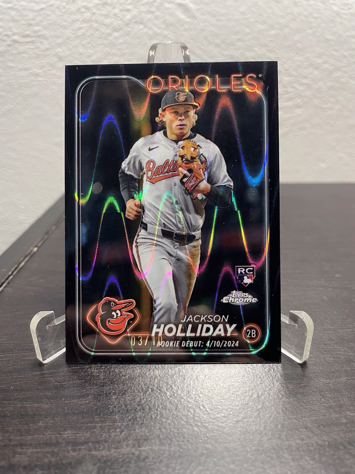 2024 Topps Chrome Update Jackson Holliday Black Raywave /10 RC USC89 Orioles