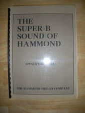 Genuine Hammond Organ Owner's Manual Model Super B