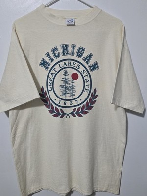 Vintage 1980s State Of Michigan Single Stitch Cotton T-Shirt Women's Size Large