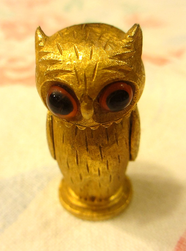 Vintage Florenza Owl Cigarette Lighter Brown Eyes, untested