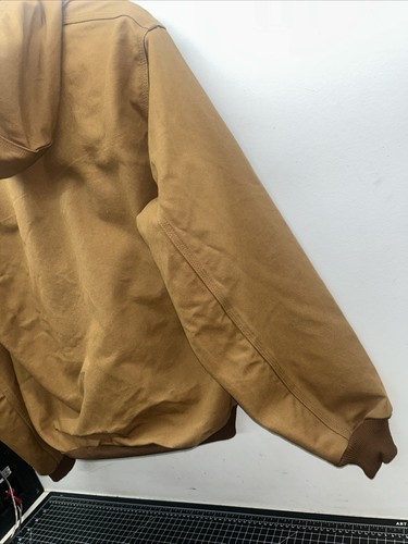 Hooded Carhartt Jacket Size Small Atlassian Branding J131-BRN Brown - Picture 11 of 15