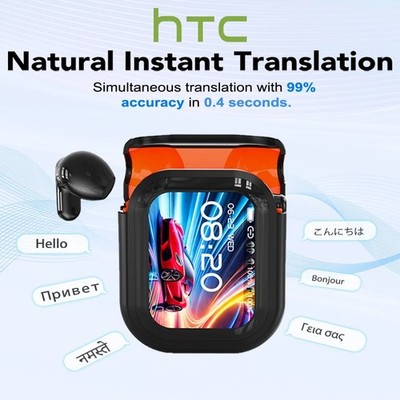 HTC Ne20 Bluetooth 6.0 Wireless Earbuds Ai Translator Ows LCD Touch Headphones