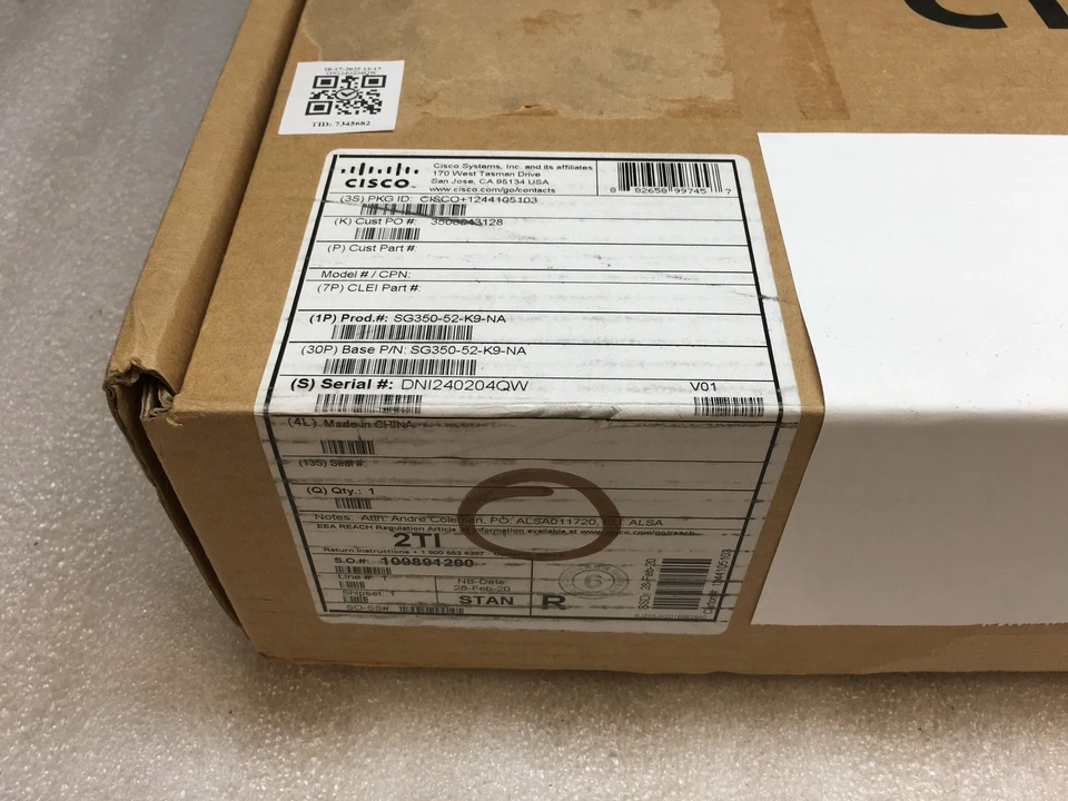 Cisco SG350-52-K9 V01 52-Port Gigabit Managed Ethernet Switch Rack Mountable SFP - Image 3 of 4