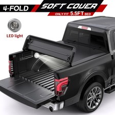 5.5ft Tonneau Cover Truck Bed For Ford F150 F-150 2015-2026 Soft 4 Fold W Lamp 5.5ft Tonneau Cover Truck Bed For Ford F150 F-150 2015-2026 Soft 4 Fold W Lamp