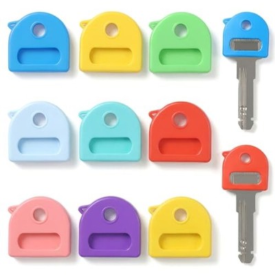 9 Pcs Colorful Silicone Key Covers Caps, Durable Key Identifiers with Writable