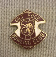 Gilt Edge Bowling Club Kidderminster Enamel Pin Badge Bowls Sporting Sports UK. 