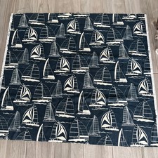 Bryant Industries Sailboat 50x56 Fabric Navy Blue White Nautical Coastal Home