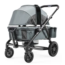 VEVOR All-Terrain Stroller Wagon 2 Seats Foldable Expedition 2-in-1 Collapsible