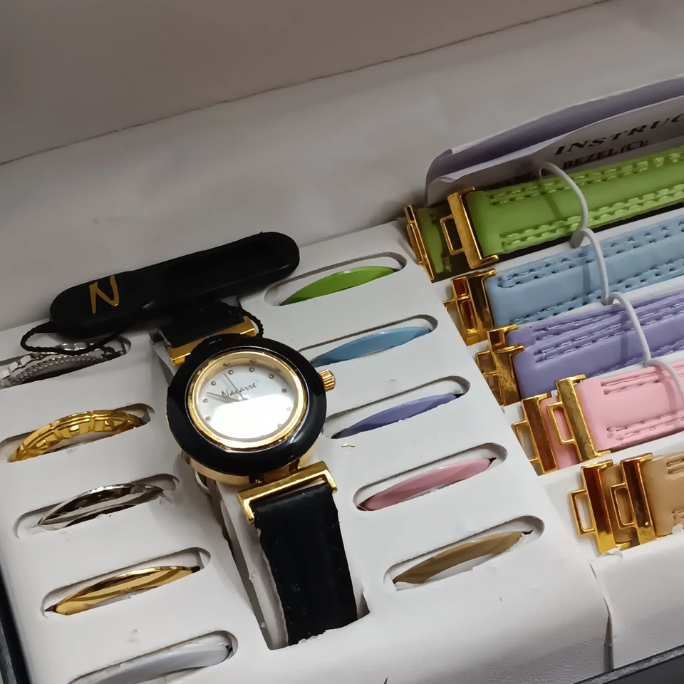 Estojo de relógio Navarre com 5 pulseiras 11 faces 1" diâmetro feminino presente quartzo - Imagem 4 de 4