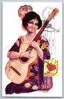 #1613 Guitar FDC Maxi Card w/Pictorial Guitar Cancel on Vintage Spanish PC