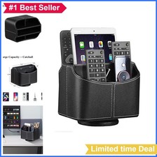 360 Degree Rotating Remote Control Holder 5 Compartment Desk Organizer PU