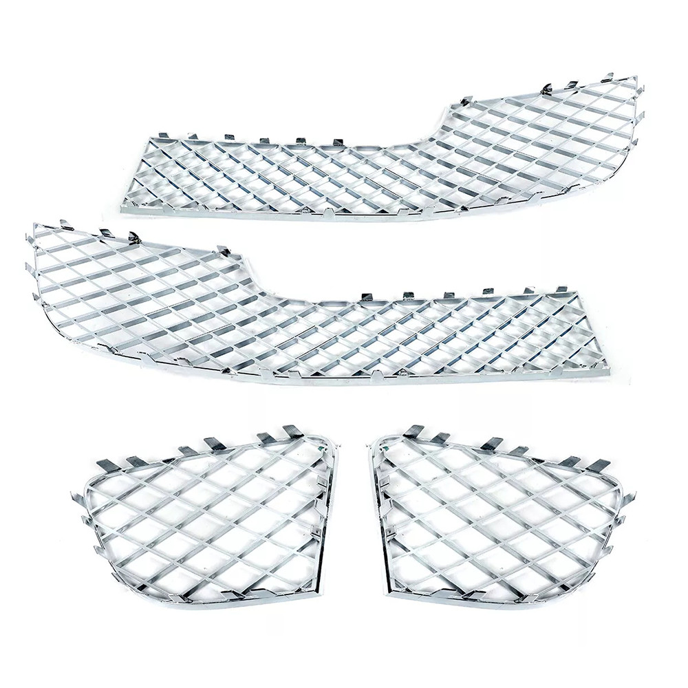 4Pcs New Chrome Bumper Lower Mesh Grille Fit Bentley Continental Gt Gtc 2012-15