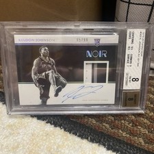 2019-20 Panini Noir - Rookie Patch Autographs Color Keldon Johnson /99 BGS 8