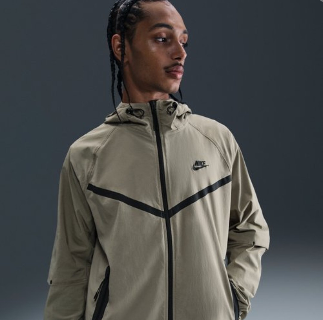 Nike Tech Woven Full Zip Hooded Jacket Green Size Men's Large