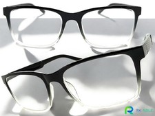 Classy Contemporary Modern READING EYE GLASSES READERS Large Black Frame 2.00