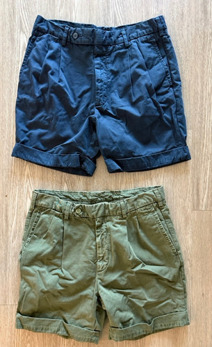Permanent Style & Rota Shorts Lot of 2 Navy/Olive Cotton Size 48/32/M Tailored