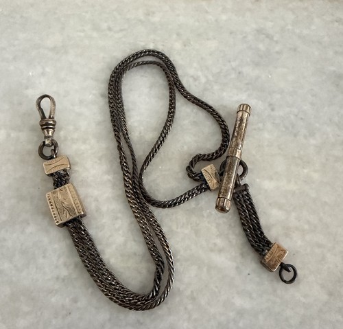 Antique Victorian Gold Filled Pocket Watch Chain With Slide Estate RFS Co