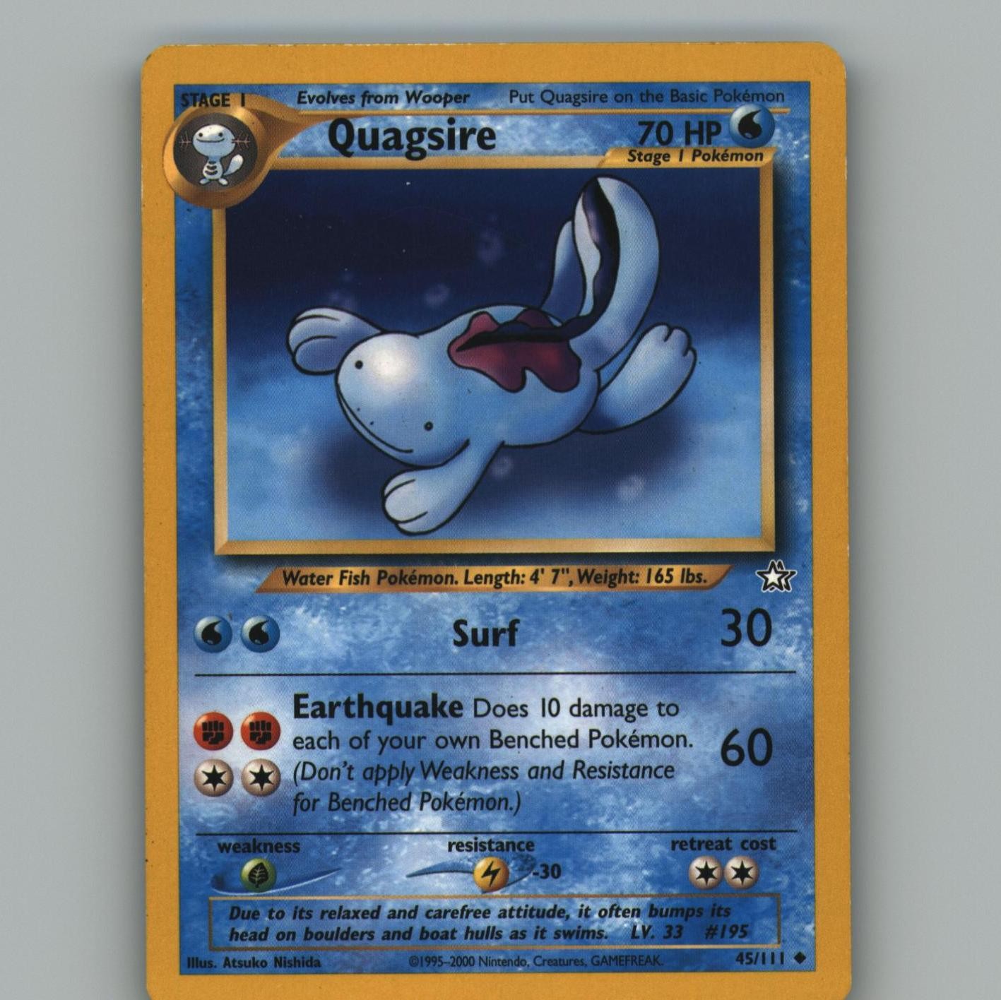 Quagsire 45/111 Uncommon Neo Genesis Pokemon Unlimited Moderately Played