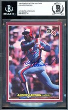 Andre Dawson Beckett BAS Signed 1984 Donruss Action All Stars Autograph