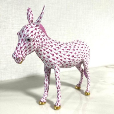HEREND donkey figurine pink