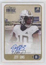 2021 Onyx Vintage College Auto Blue Ink /400 Jeff Sims #CAJS Auto 0j81