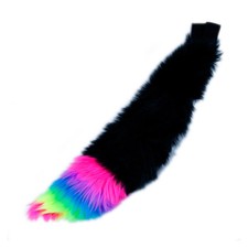 Pawstar Mini Neon Rainbow Tipped Fox Tail - furry partial fursuit costume cospla