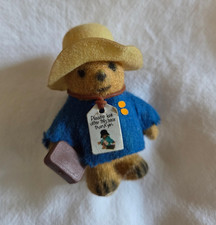 Vintage Mini Eden Paddington Bear Blue Coat Yellow Hat 2.5 Flocked Hong Kong