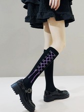 Japanese Style Black Bow Women Girls Knee high socks jk Stockings