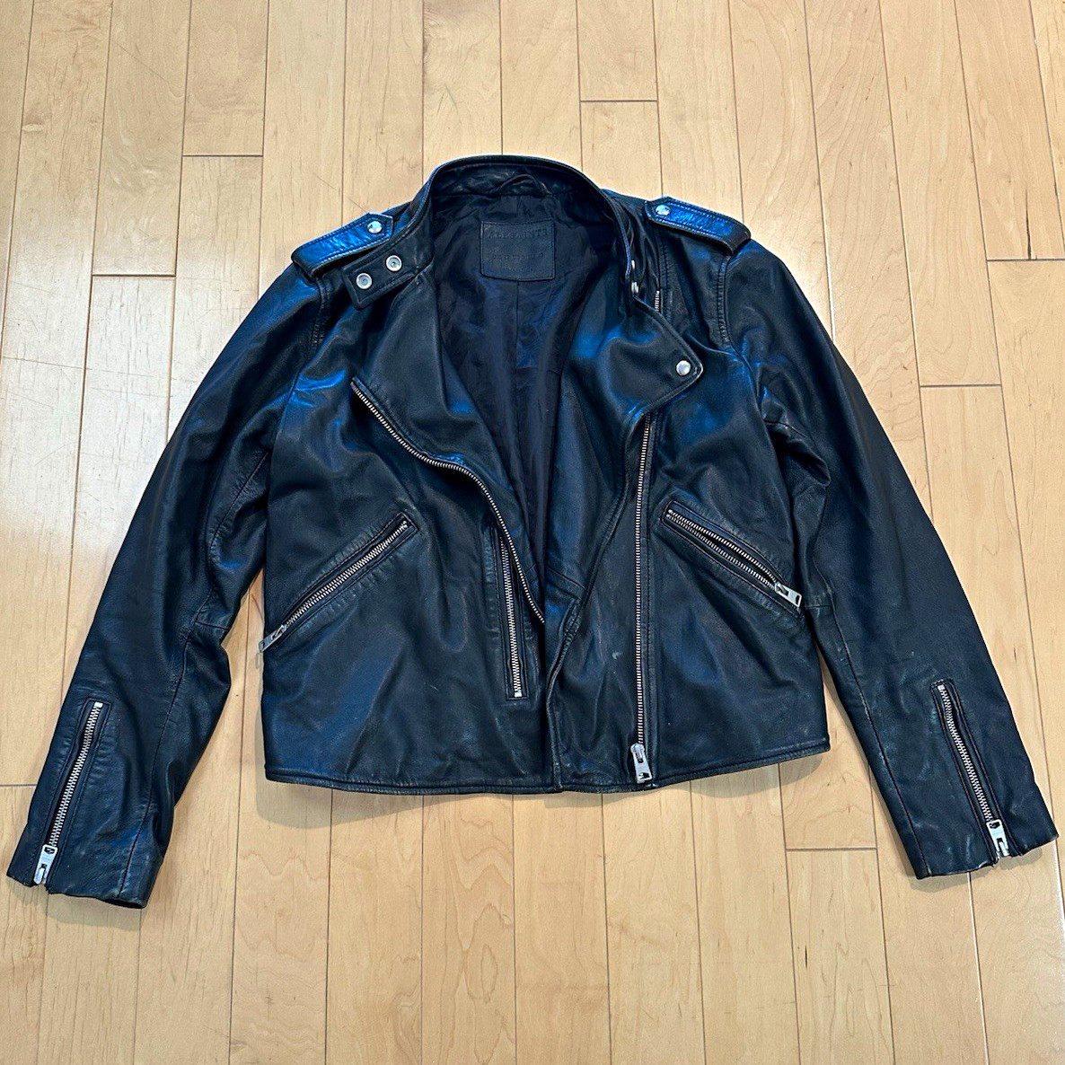 ALLSAINTS black leather biker jacket