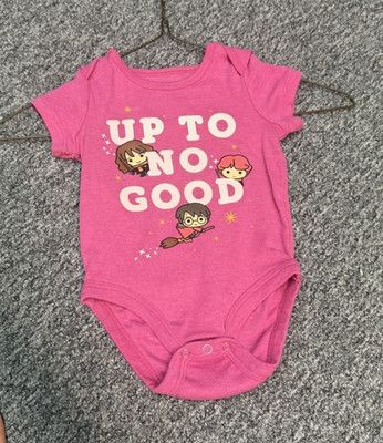 Harry Potter Cotton Knit Short Sleeve Snap Bodysuit 6-9M Pink