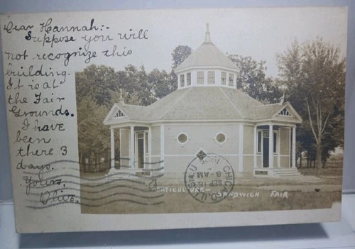 Sandwich Fair,  Sandwich Illinois. RPPC Horticulture Building. 1905, 