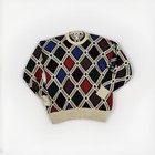 Vintage 90’s Hallet San Francisco Women  XL Geometric 100% Cotton Knit Sweater