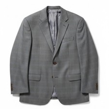 Lauren Ralph Lauren Grey Glen Plaid Blazer, Men's 42R Two Button Sport Coat