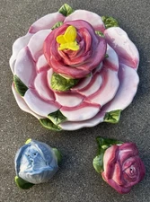 Vintage Sakura Rose-Colors of Spring Pink, Blue Rose Set