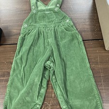 Vintage OshKosh Bgosh Vestbak Green Corduroy Overalls Kids 4T Made in USA